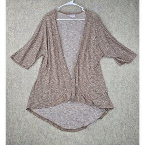 LuLaRoe Womens Heathered Brown Open Front Cardigan Small Lightweight Knit